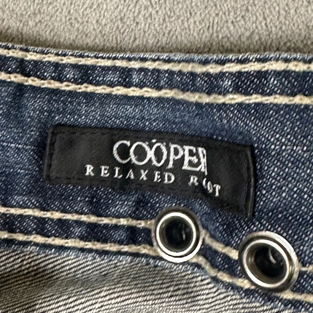 Affliction Los Angeles Cooper Relaxed Fit Jeans Mens 36x34 Blue Distressed Y2K